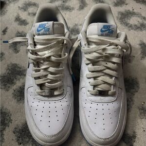 Nike Air Force 1 White with Blue Accents
